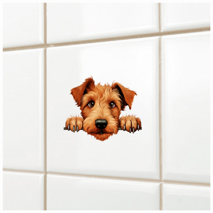 Brown Dog Terrier Cute Face Vinyl Sticker Decal