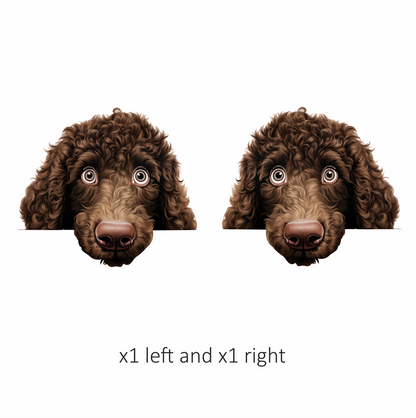 Brown Dog Poodle Head Close Vinyl Sticker Decal