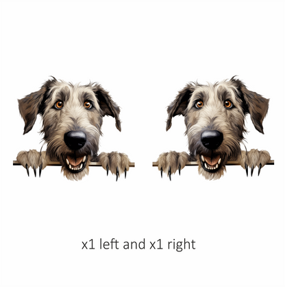Brown Dog Irish Wolfhound Smiling Vinyl Sticker Decal