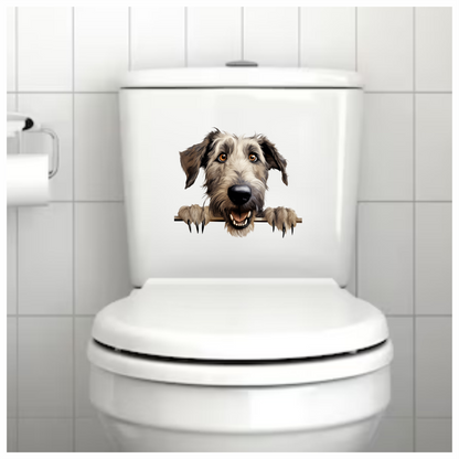 Brown Dog Irish Wolfhound Smiling Vinyl Sticker Decal