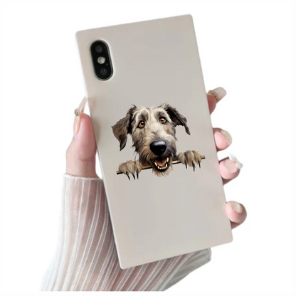 Brown Dog Irish Wolfhound Smiling Vinyl Sticker Decal