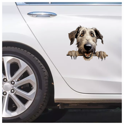Brown Dog Irish Wolfhound Smiling Vinyl Sticker Decal