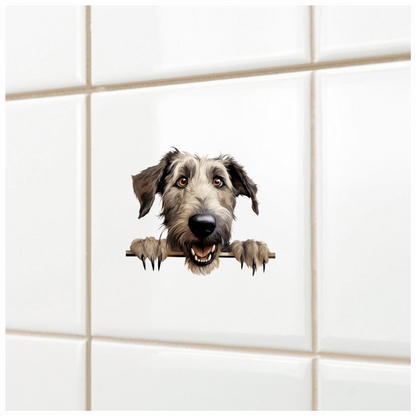 Brown Dog Irish Wolfhound Smiling Vinyl Sticker Decal