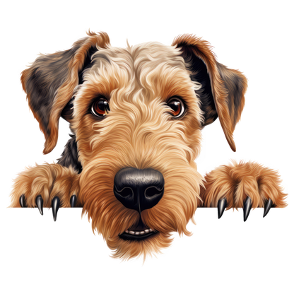 Brown Dog Terrier Cute Face Vinyl Sticker Decal