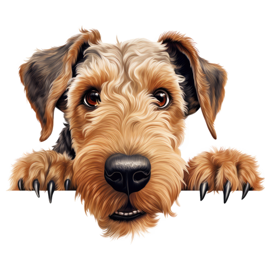 Brown Dog Terrier Cute Face Vinyl Sticker Decal
