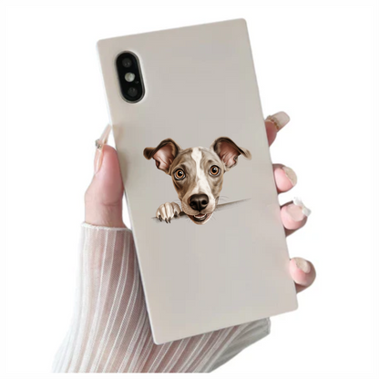 Brown Dog Whippet Cartoon Cute Vinyl Sticker Decal