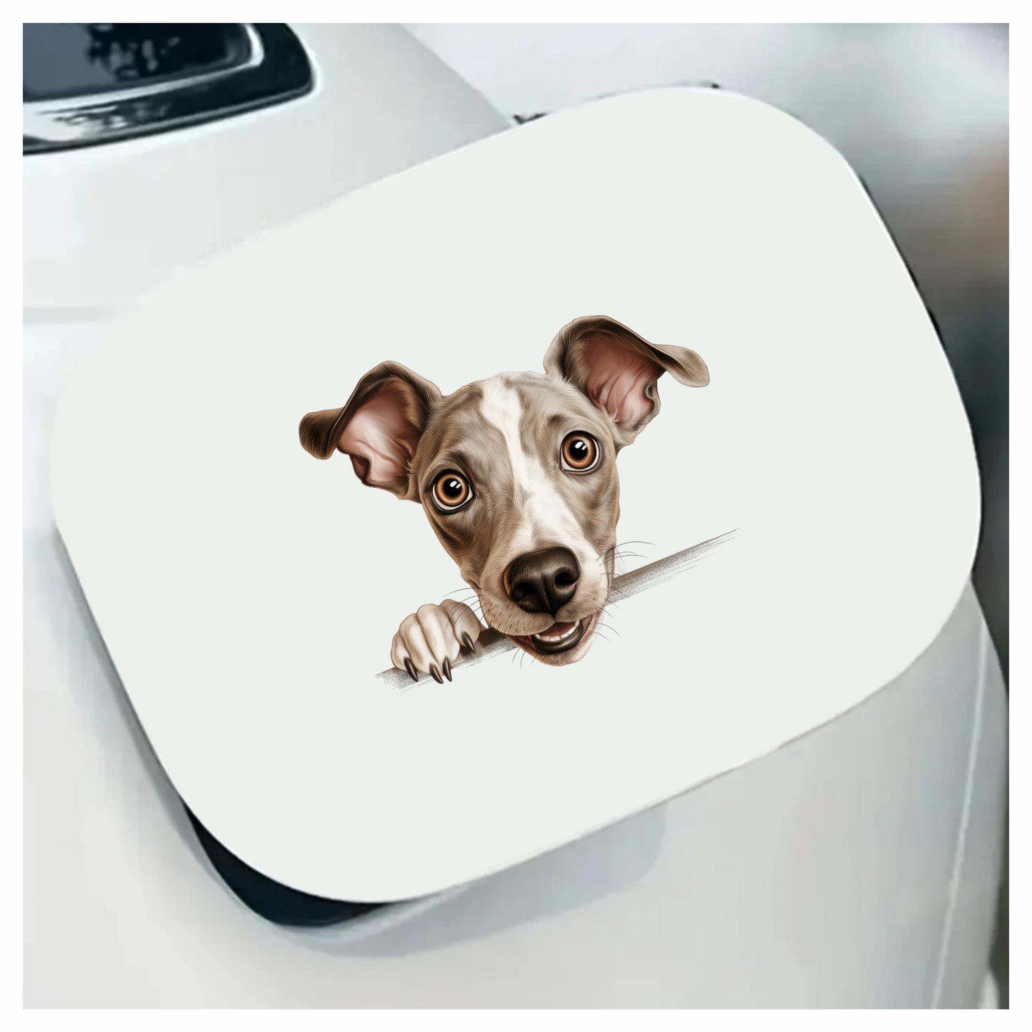 Brown Dog Whippet Cartoon Cute Vinyl Sticker Decal
