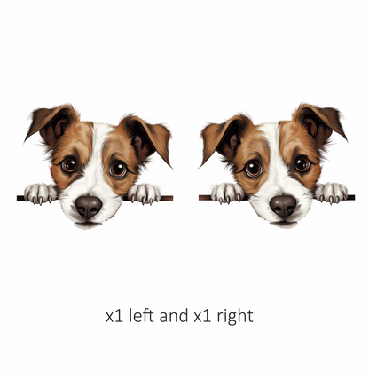 Brown White Dog Terrier Face Vinyl Sticker Decal