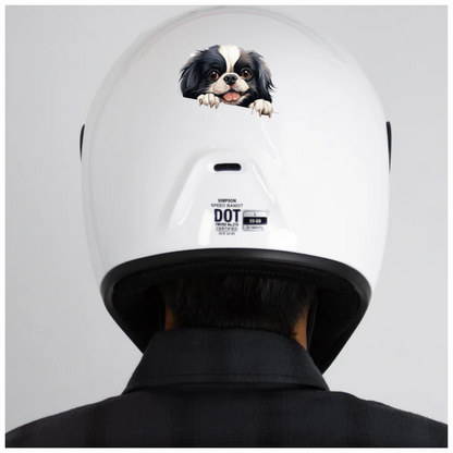 Black White Dog Spaniel Happy Face Vinyl Sticker Decal