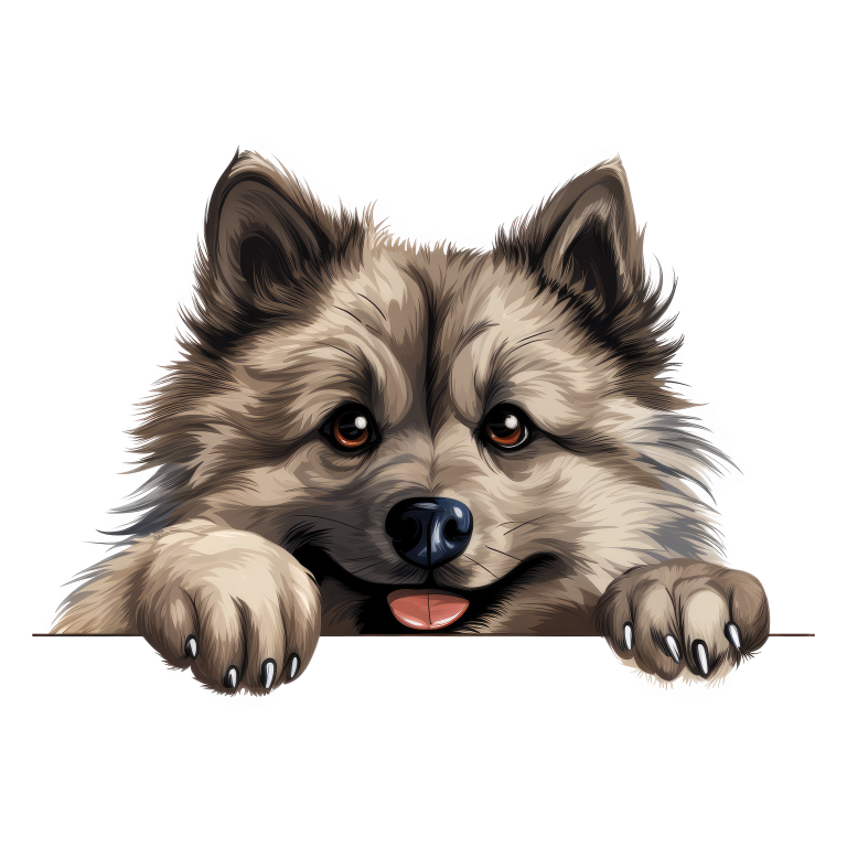 Brown Dog Fluffy Cute Keeshond Vinyl Sticker Decal