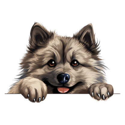 Brown Dog Fluffy Cute Keeshond Vinyl Sticker Decal
