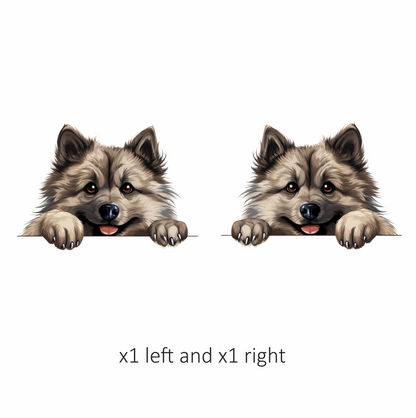 Brown Dog Fluffy Cute Keeshond Vinyl Sticker Decal
