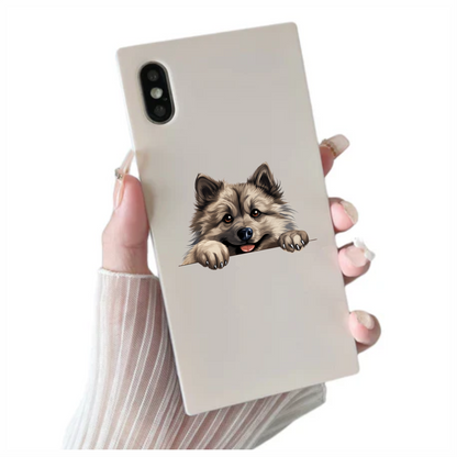 Brown Dog Fluffy Cute Keeshond Vinyl Sticker Decal