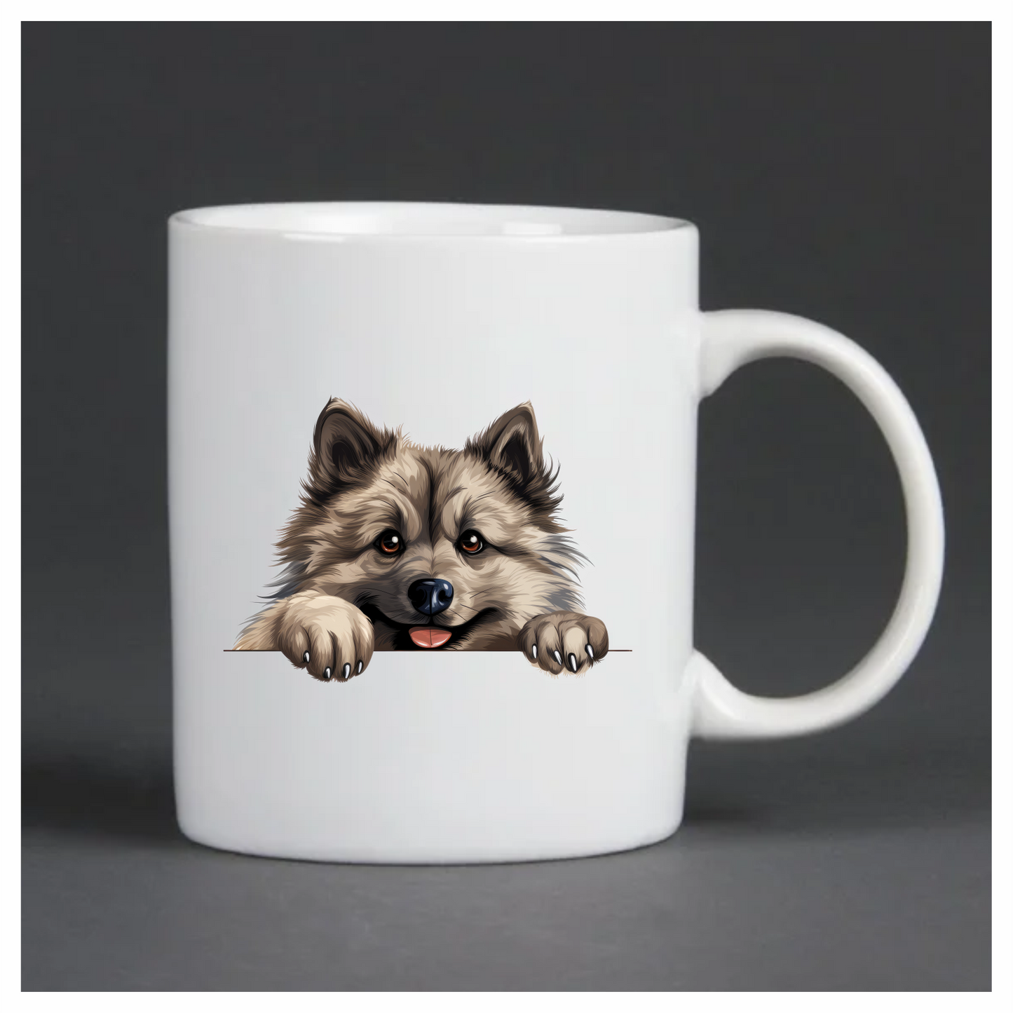 Brown Dog Fluffy Cute Keeshond Vinyl Sticker Decal
