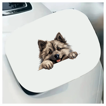 Brown Dog Fluffy Cute Keeshond Vinyl Sticker Decal