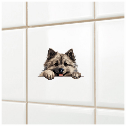 Brown Dog Fluffy Cute Keeshond Vinyl Sticker Decal