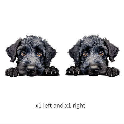Black Dog Puppy Poodle Cute Vinyl Sticker Decal