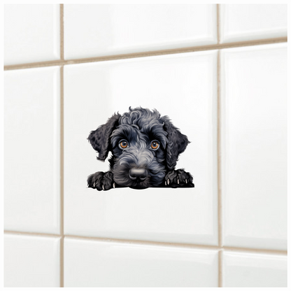 Black Dog Puppy Poodle Cute Vinyl Sticker Decal