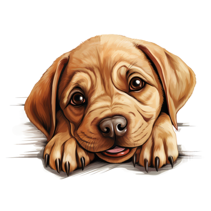 Brown Puppy Labrador Cute Face Vinyl Sticker Decal