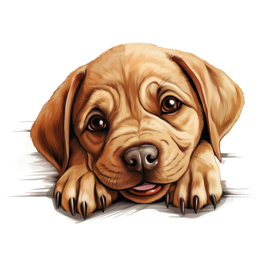 Brown Puppy Labrador Cute Face Vinyl Sticker Decal