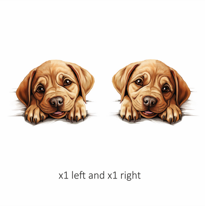 Brown Puppy Labrador Cute Face Vinyl Sticker Decal
