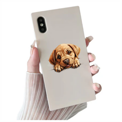Brown Puppy Labrador Cute Face Vinyl Sticker Decal