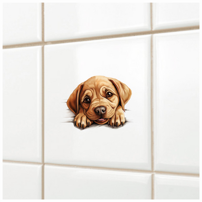 Brown Puppy Labrador Cute Face Vinyl Sticker Decal
