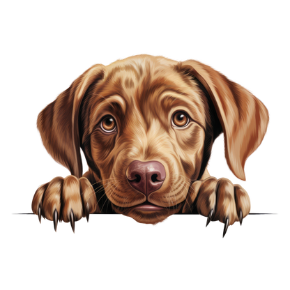 Brown Puppy Dog Labrador Cute Vinyl Sticker Decal