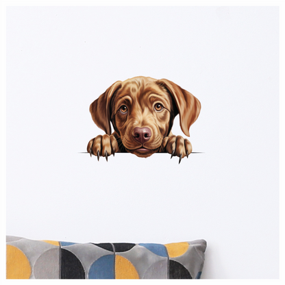 Brown Puppy Dog Labrador Cute Vinyl Sticker Decal