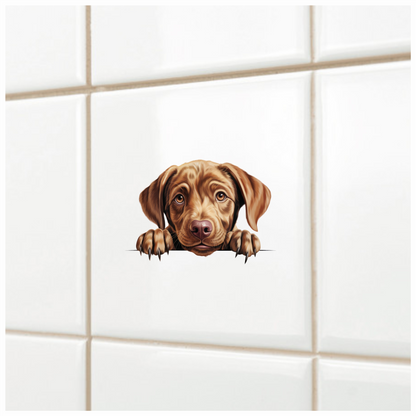 Brown Puppy Dog Labrador Cute Vinyl Sticker Decal