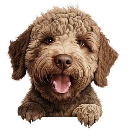 Brown Dog Labradoodle Happy Face Vinyl Sticker Decal