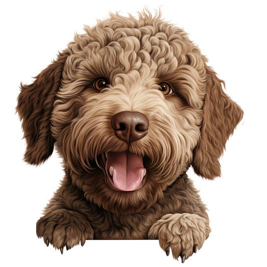 Brown Dog Labradoodle Happy Face Vinyl Sticker Decal