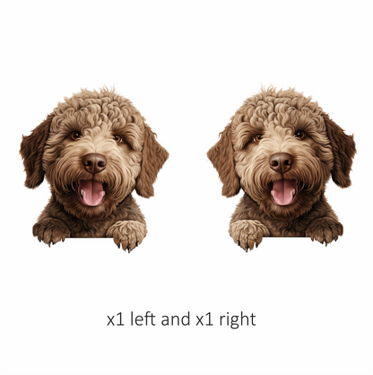 Brown Dog Labradoodle Happy Face Vinyl Sticker Decal