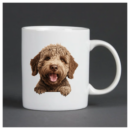 Brown Dog Labradoodle Happy Face Vinyl Sticker Decal