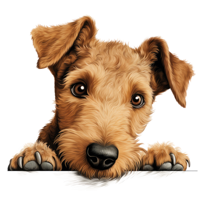 Brown Dog Terrier Cute Face Vinyl Sticker Decal
