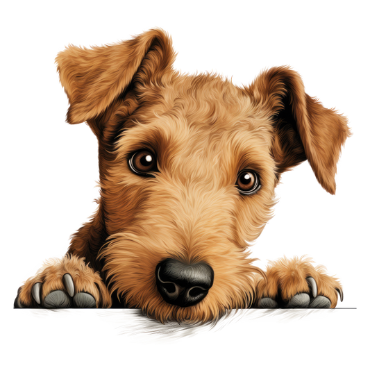 Brown Dog Terrier Cute Face Vinyl Sticker Decal