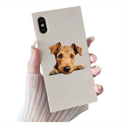 Brown Dog Terrier Cute Face Vinyl Sticker Decal
