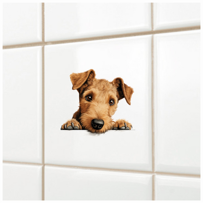 Brown Dog Terrier Cute Face Vinyl Sticker Decal