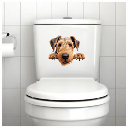 Brown Dog Terrier Cute Face Vinyl Sticker Decal