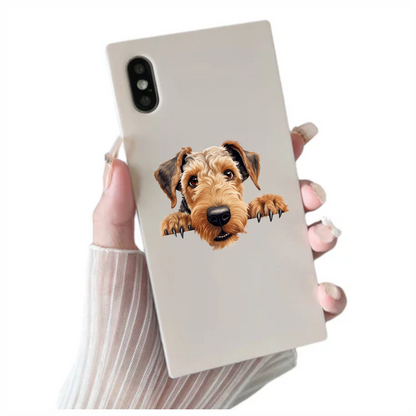 Brown Dog Terrier Cute Face Vinyl Sticker Decal