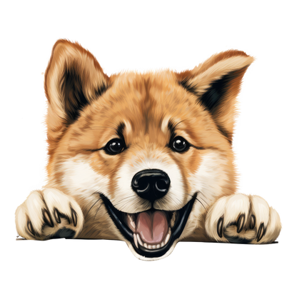 Brown Dog Puppy Happy Face Vinyl Sticker Decal