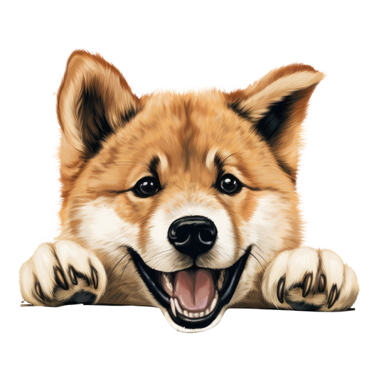 Brown Dog Puppy Happy Face Vinyl Sticker Decal
