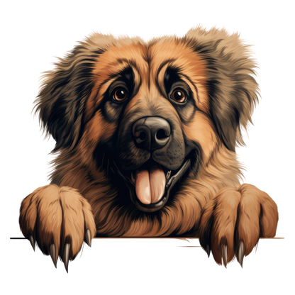 Brown Dog Large Breed Happy Vinyl Sticker Decal