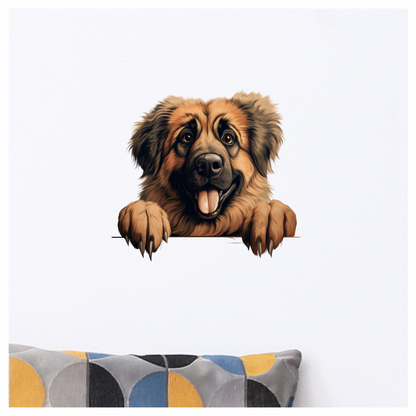 Brown Dog Large Breed Happy Vinyl Sticker Decal
