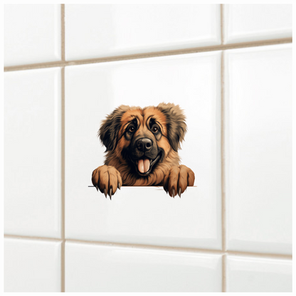 Brown Dog Large Breed Happy Vinyl Sticker Decal