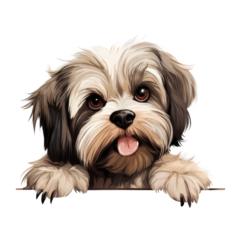 Brown White ShihTzu Dog Cute Vinyl Sticker Decal