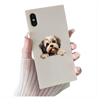 Brown White ShihTzu Dog Cute Vinyl Sticker Decal