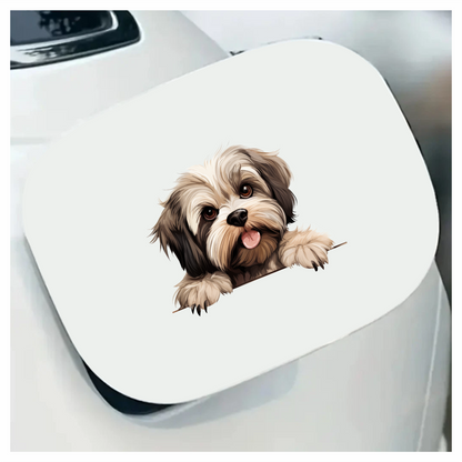 Brown White ShihTzu Dog Cute Vinyl Sticker Decal