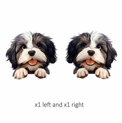 Black White Dog ShihTzu Cute Vinyl Sticker Decal