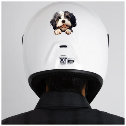 Black White Dog ShihTzu Cute Vinyl Sticker Decal